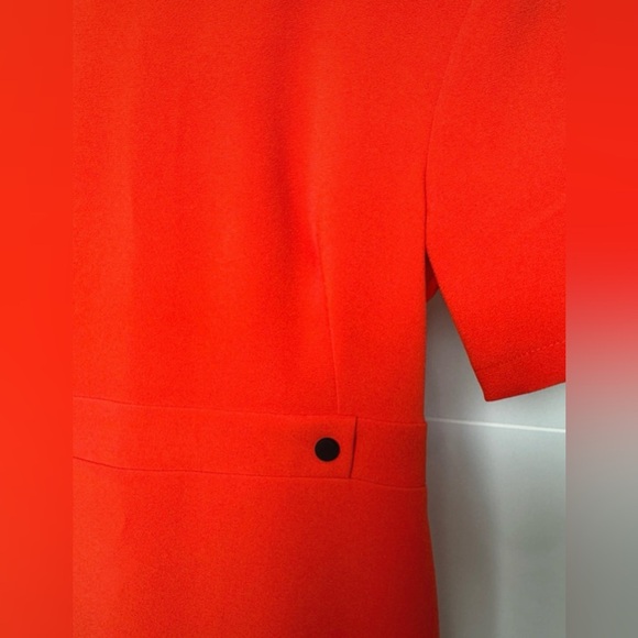 Topshop Orange 1960s-style popper shift dress Size US 4 - Picture 4 of 9